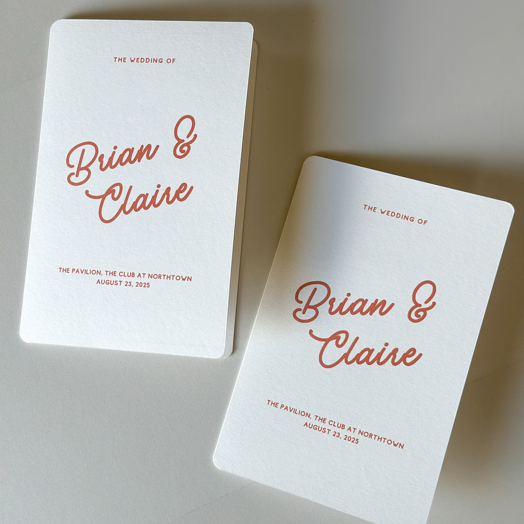 folded menu card